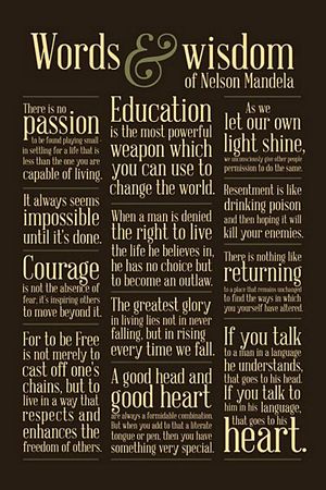 Er6307 Nelson Mandela Words Of Wisdom Posters 24 X 36 Inches Alligatorattic